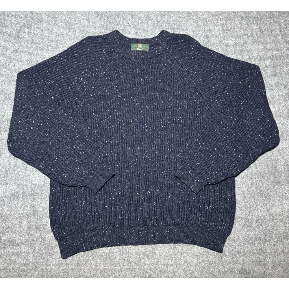 VTG Orvis Sweater Men XXL Blue Specks Wool Crewneck Fisherman Knit Multicolor 2X